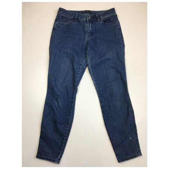 PRANA Medium Wash Organic Cotton Blend 5 Pocket Logo Button Jeans - Picture 1 of 12